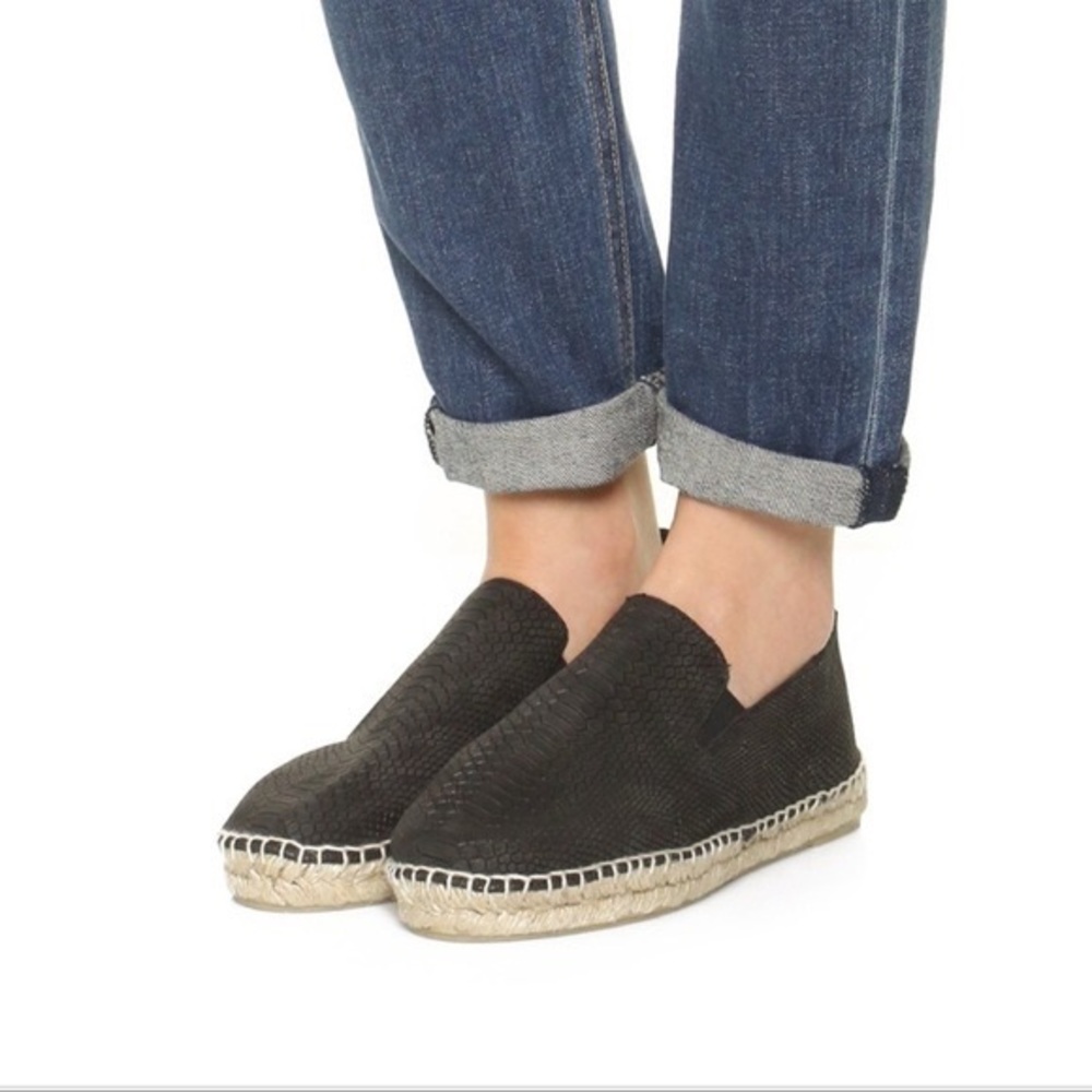 Vince Robin Black Python Espadrilles Size 8